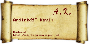 Andirkó Kevin névjegykártya