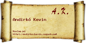 Andirkó Kevin névjegykártya