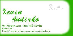 kevin andirko business card